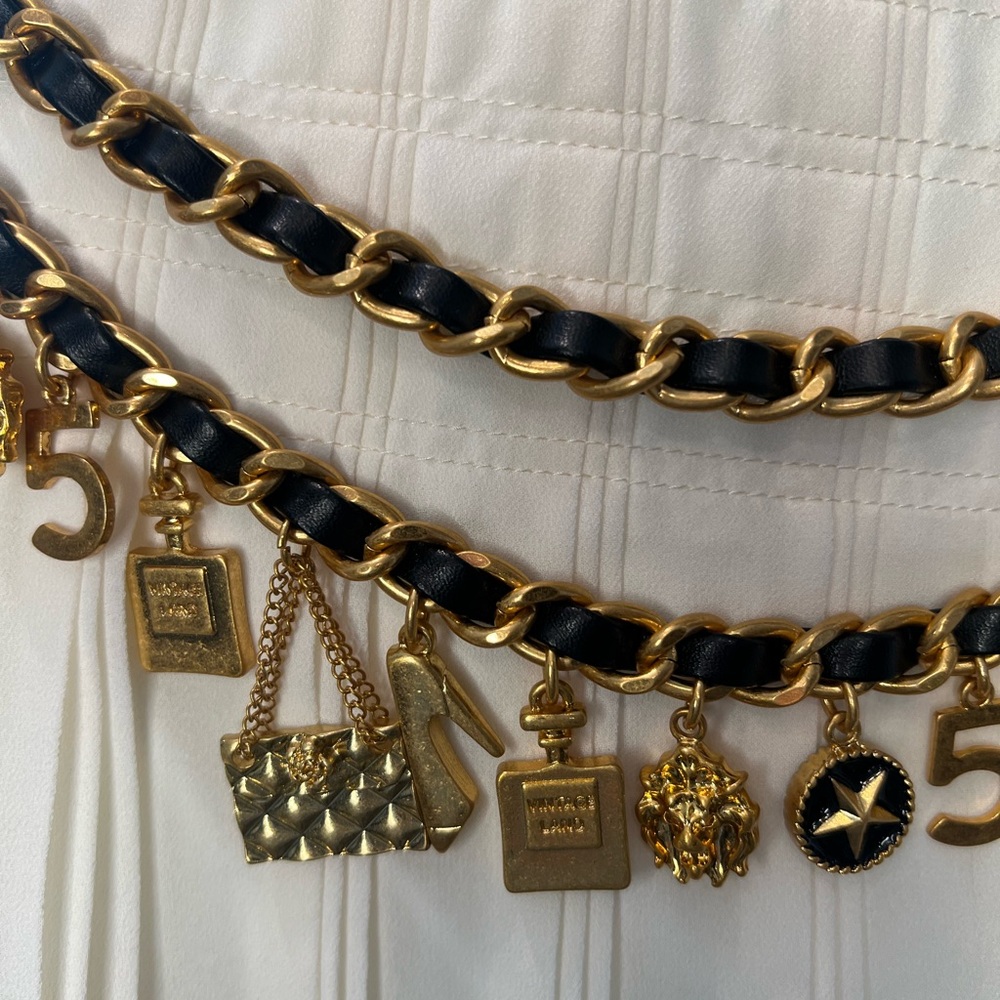 New Designer Gold and Black Charm Belt